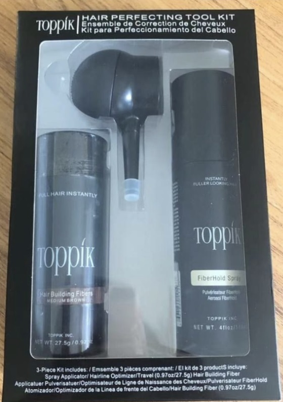 Vista 2 de kit toppik 27.5gr aplicador y fijador